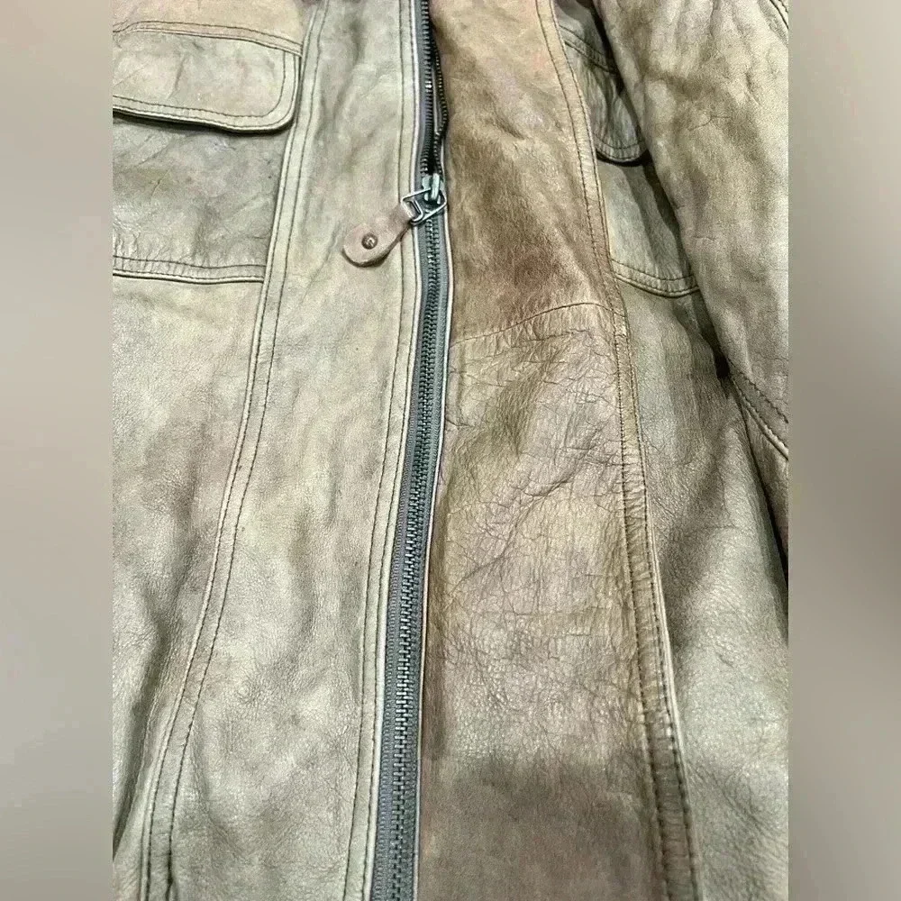 NZO New Zealand Outback brown Leather bomber jacket